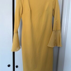 Calvin Klein Mustard Long Sleeve Dress